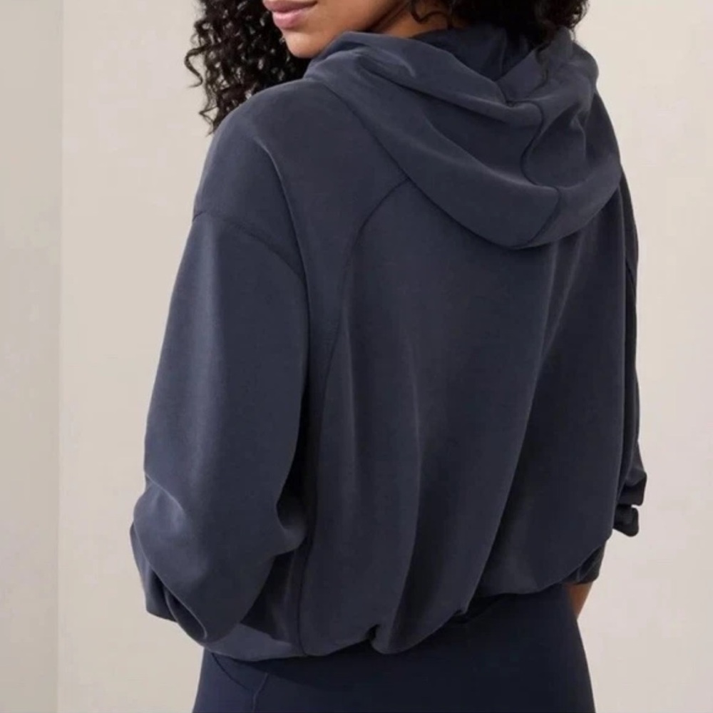 Athleta women’s‎ bubble hem cropped hoodie blue size small - Picture 7 of 9
